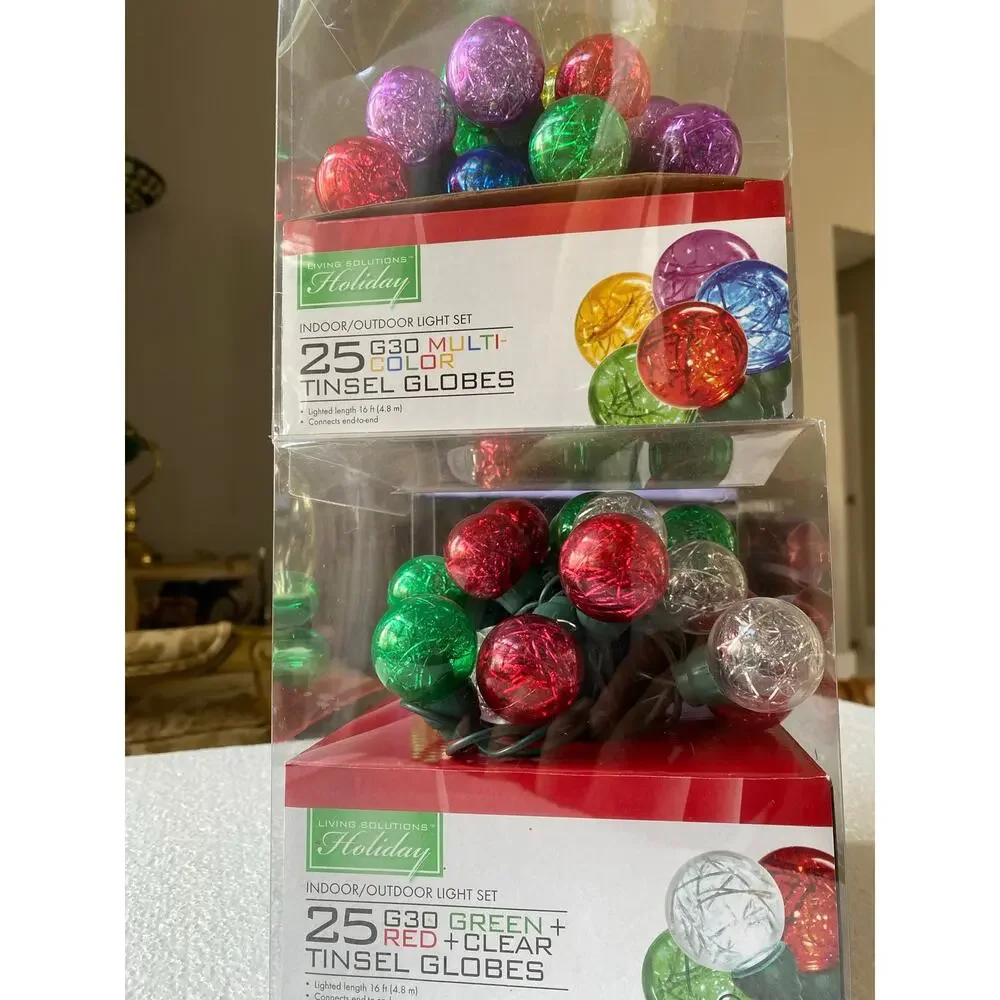 Living Solutions Holiday Indoor/Outdoor Light multi-color globe bulbs.2 box